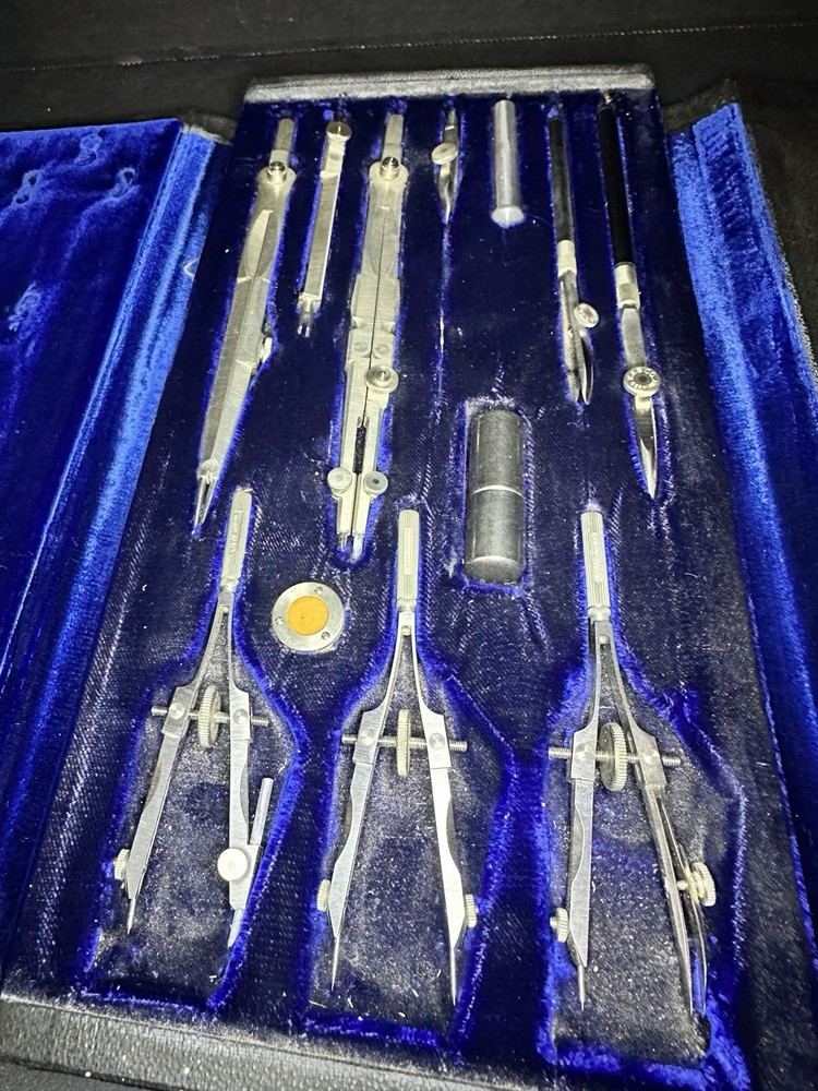 Vintage Keuffel & Esser Anvil Drafting Tool Set with Case