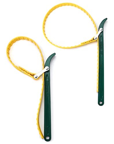 15" + 12" Belt Strap Wrench, Multi-Purpose Adjustable Strap Oil Filter Strap
