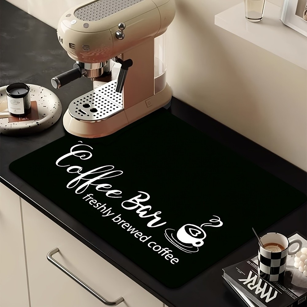 2D Coffee Machine Absorbent Mat Dish Drying Pad Kitchen Countertops Drying Mat