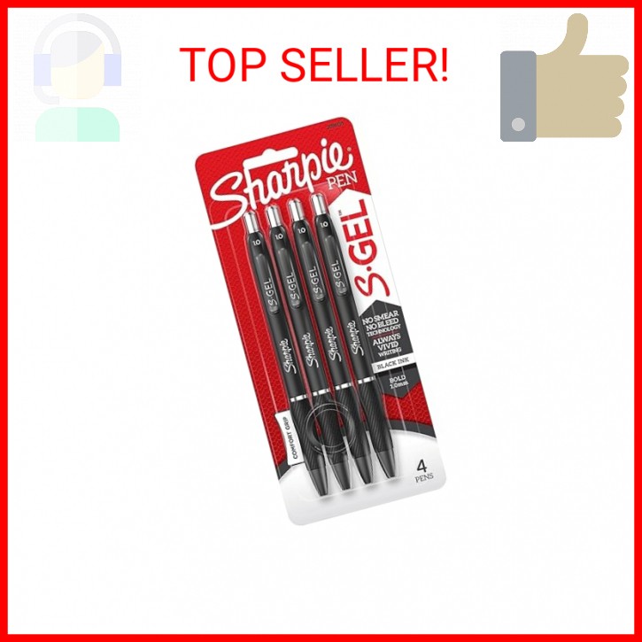 SHARPIE S-Gel BOLDPT Black 4CT