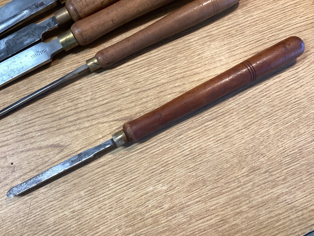 Nice Set Of 6 Vintage Giant Buck Bros Lathe Chisels Gouges Tuning Tools