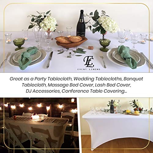 Luxury Collection 6ft Tablecloth Rectangular Spandex Linen - Table Cloth White