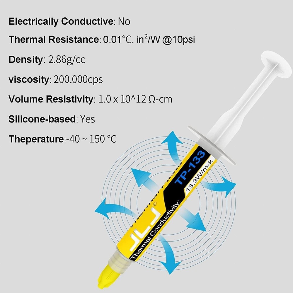 Durable 3g Thermal Paste with Tool Kit - Easy Application for Heatsinks & CPUs