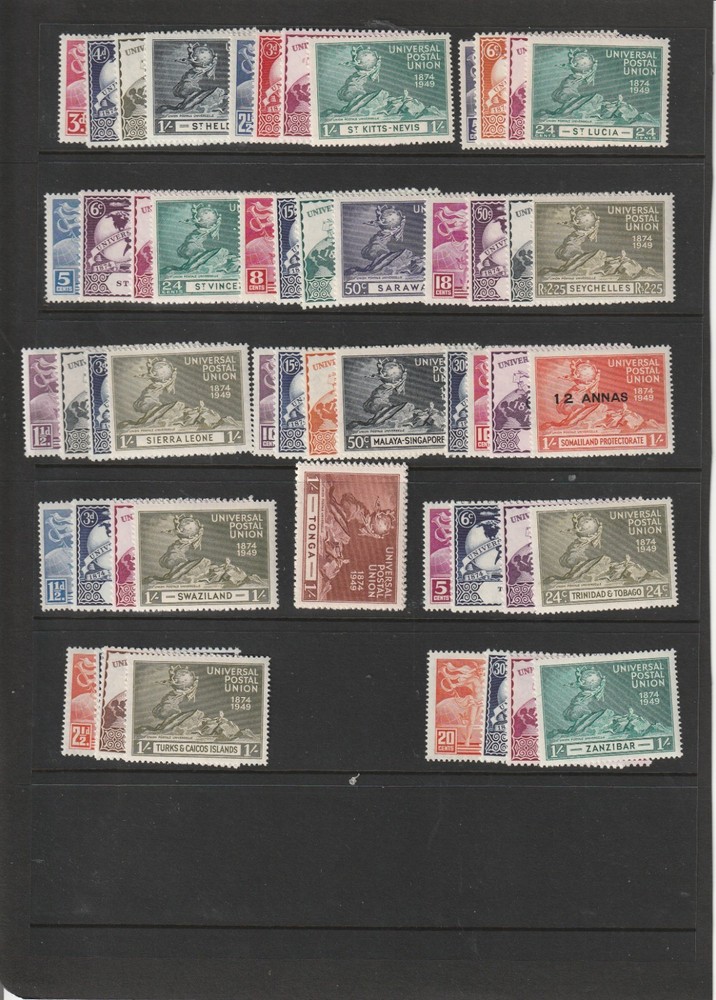 1949 UPU 310 VALUES COMPLETE MNH SUPERB