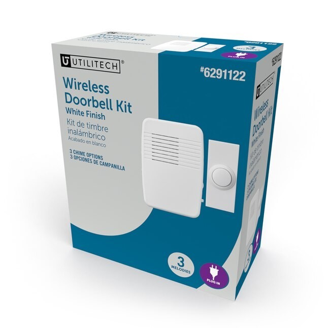 Wireless Doorbell Kit 2 CHIMES plug-in Utilitech EASY INSTALL 2 PACK