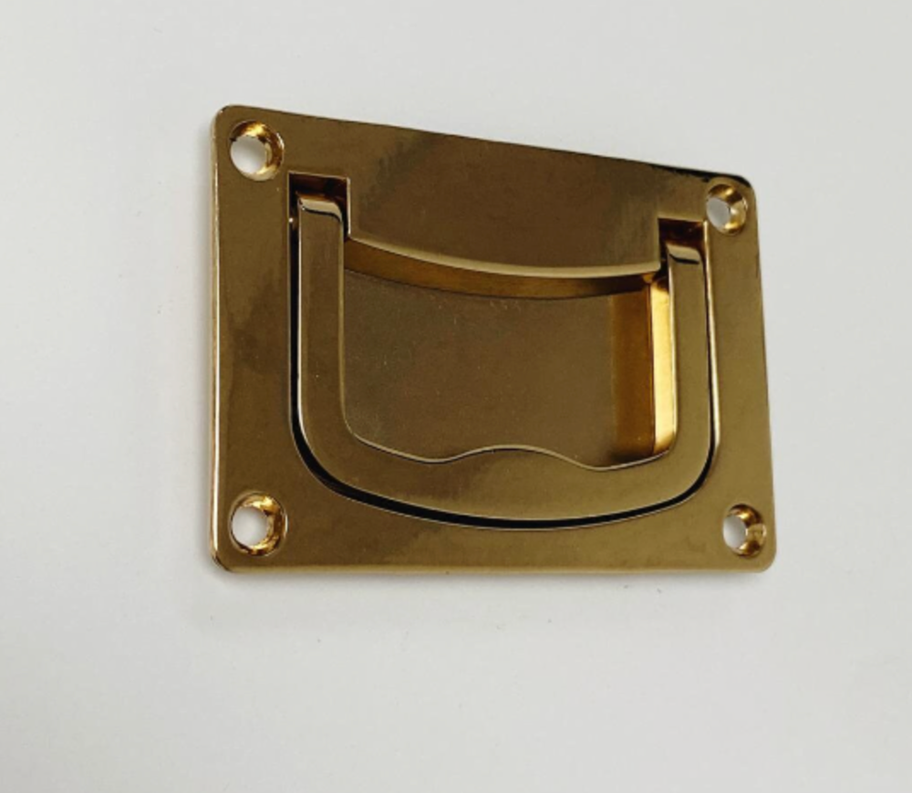 Brass Campaign Style Drawer Pull Cabinet Knob Plain Recessed Drawer Pull