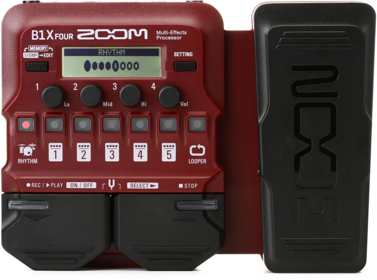 Zoom B1X FOUR Bass Multi-effects Processor with Expression Pedal