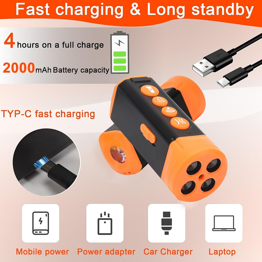 Anti-Dog Bark Deterrent Device Ultrasonic Stop Barking Repeller 4 Head with LED