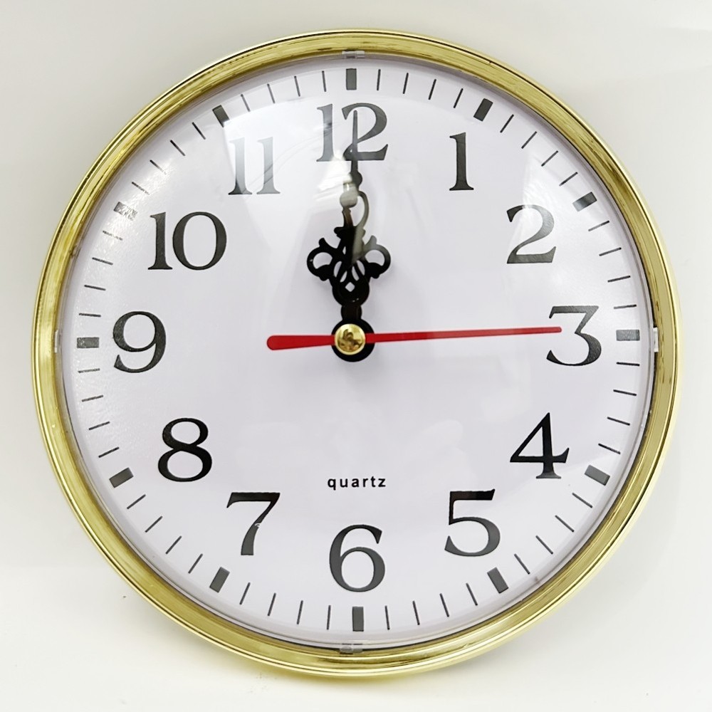 Stylish Gold Quartz Clock Insert with Clear Arabic Numerals DIY Essential