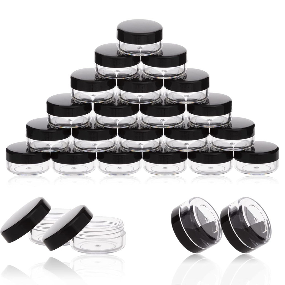 3 Gram Sample Containers with Lids, 50 Count Tiny Sample Jars, 3ML Makeup Cosmet