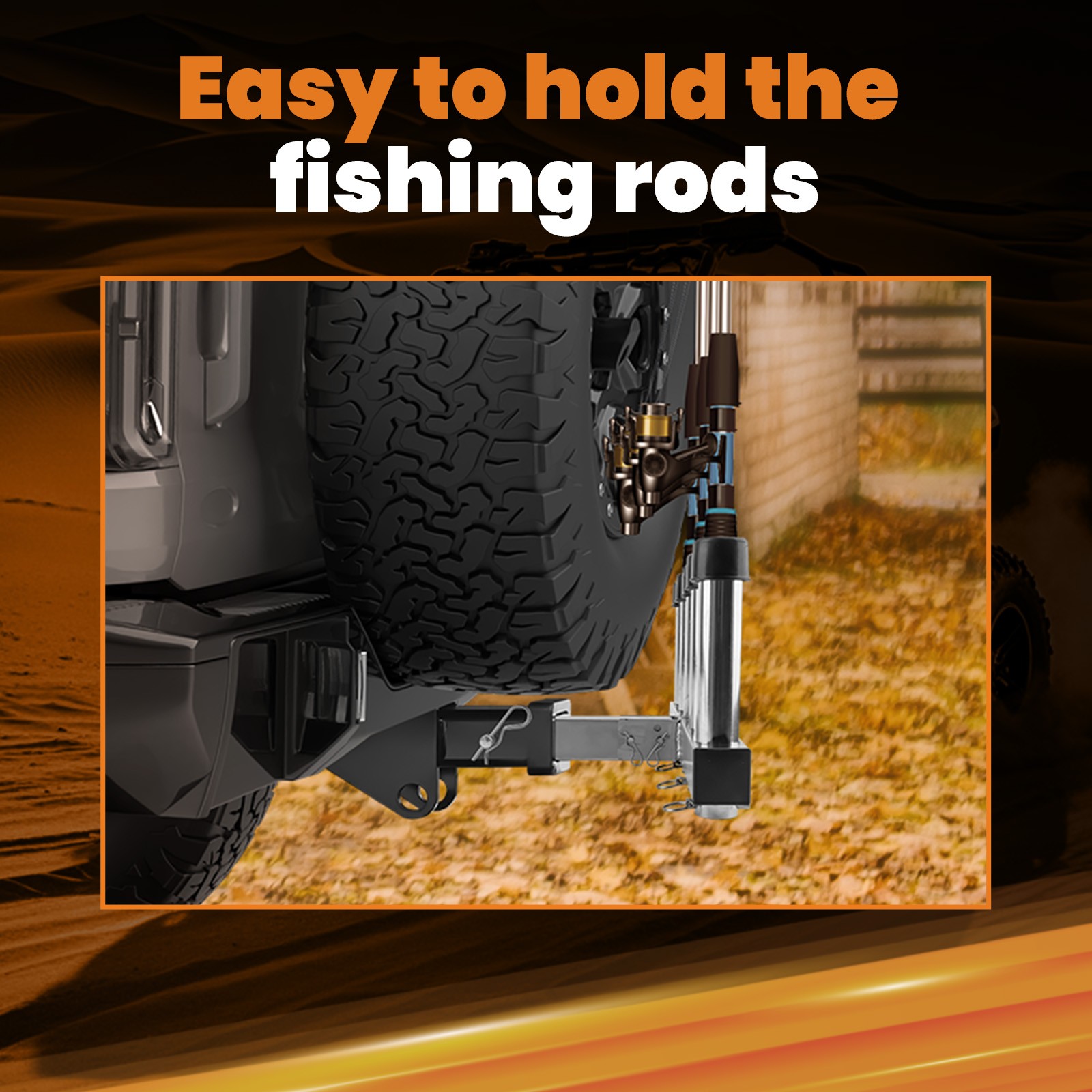 Stainless Steel Hitch Fishing Rod Holder 5 Link Tube for 2" Hitch Receivers