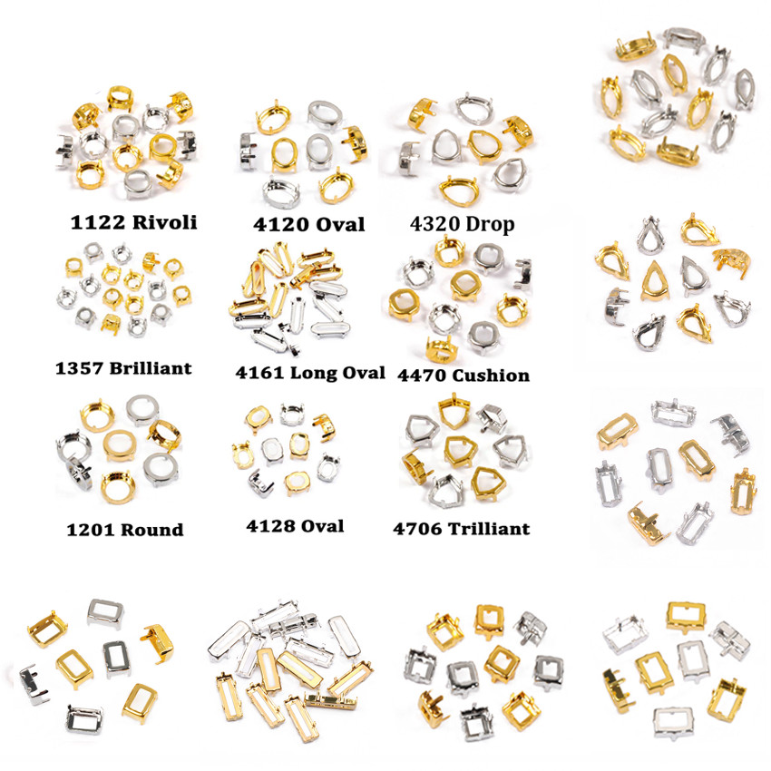 All Shape Empty Claw Setting Thicken Copper Sew on Rhinestones Base Set Sewing