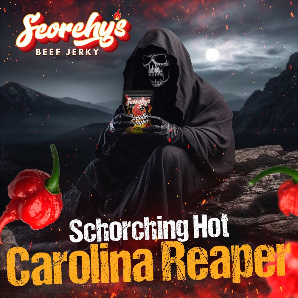 - Carolina Reaper Beef Jerky - Hand-Crafted Small Batch Jerky - Spicy High Pr...
