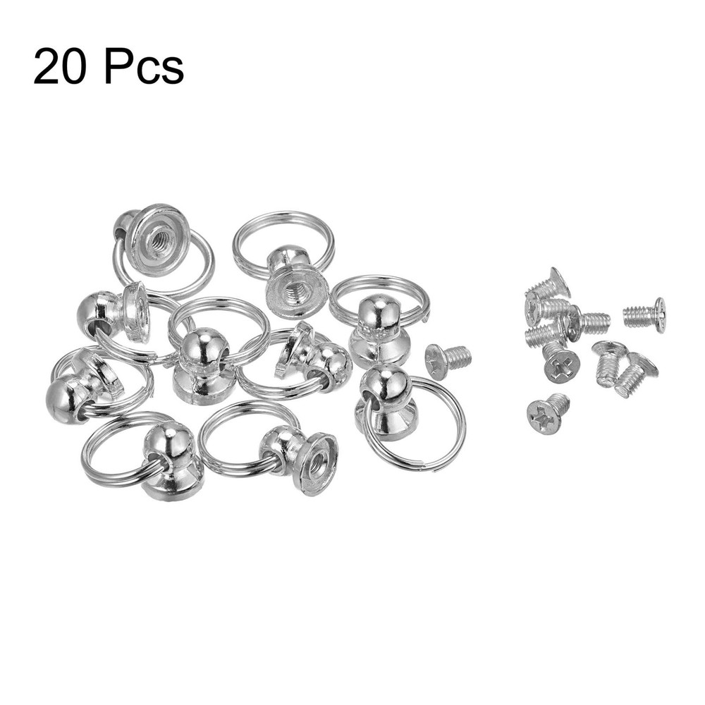 0.47" Round Button Head Pin Rivets Screw Silver 20 Pcs