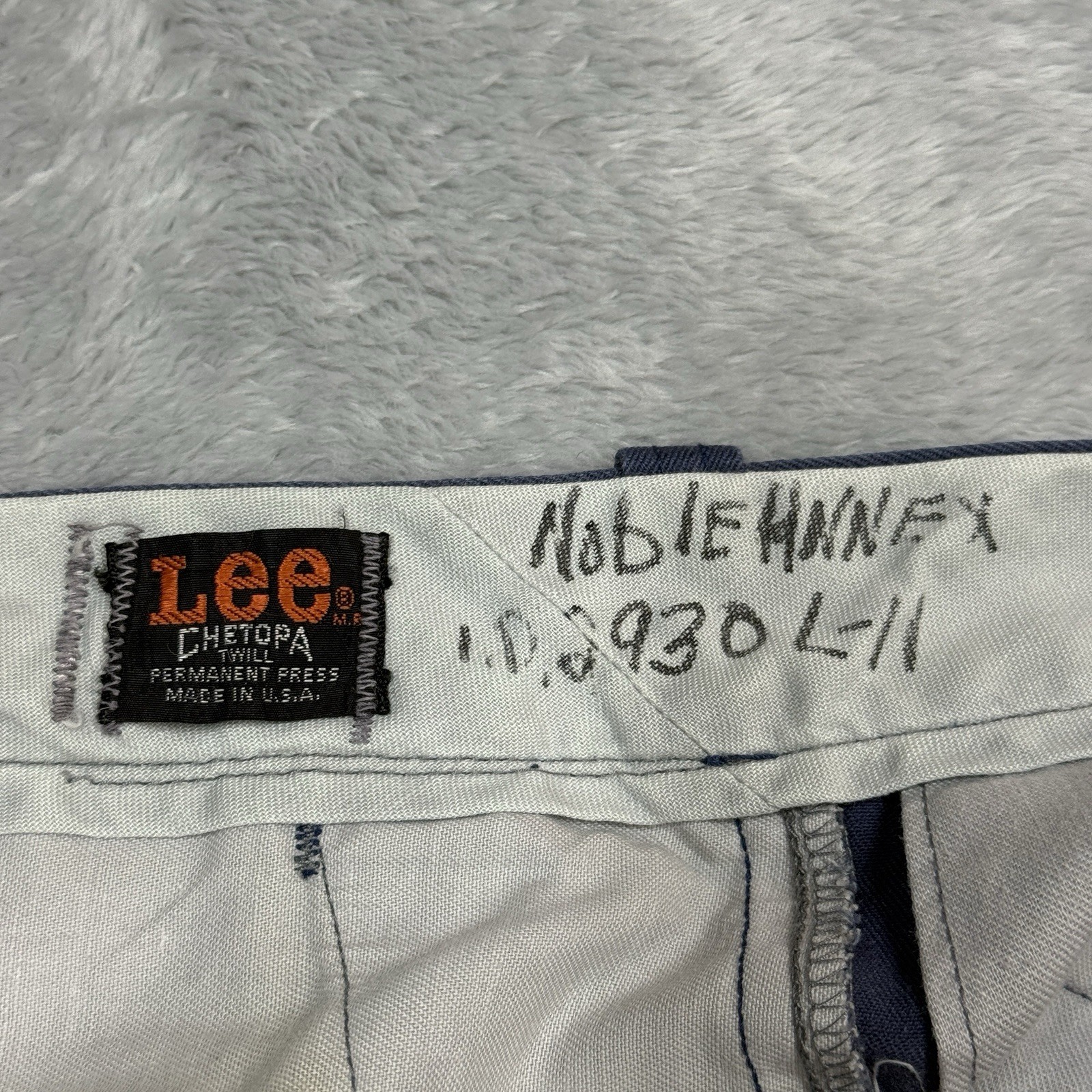 Vintage Lee Chetopa Twill Sanforized Pants Men Fits 34X28 Blue Thrashed Stained