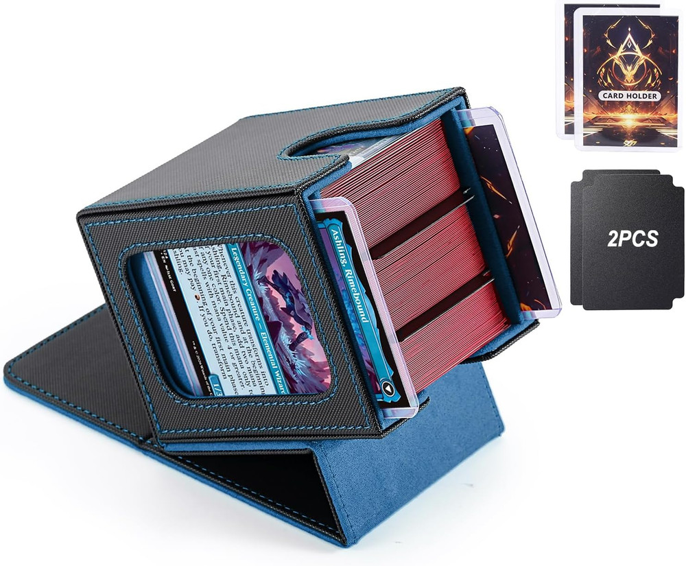 MTG Deck Box, Double Display Window MTG, Commander Deck Box Fits 120+ Single Sle