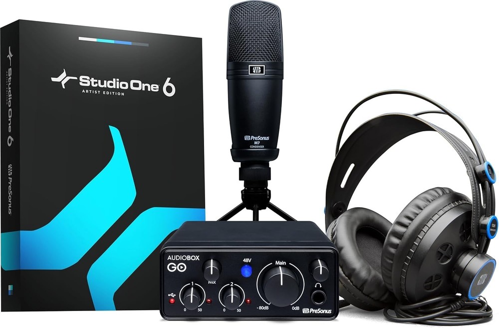 Professional Audio Recording Bundle with USB Interface & Studio One Software