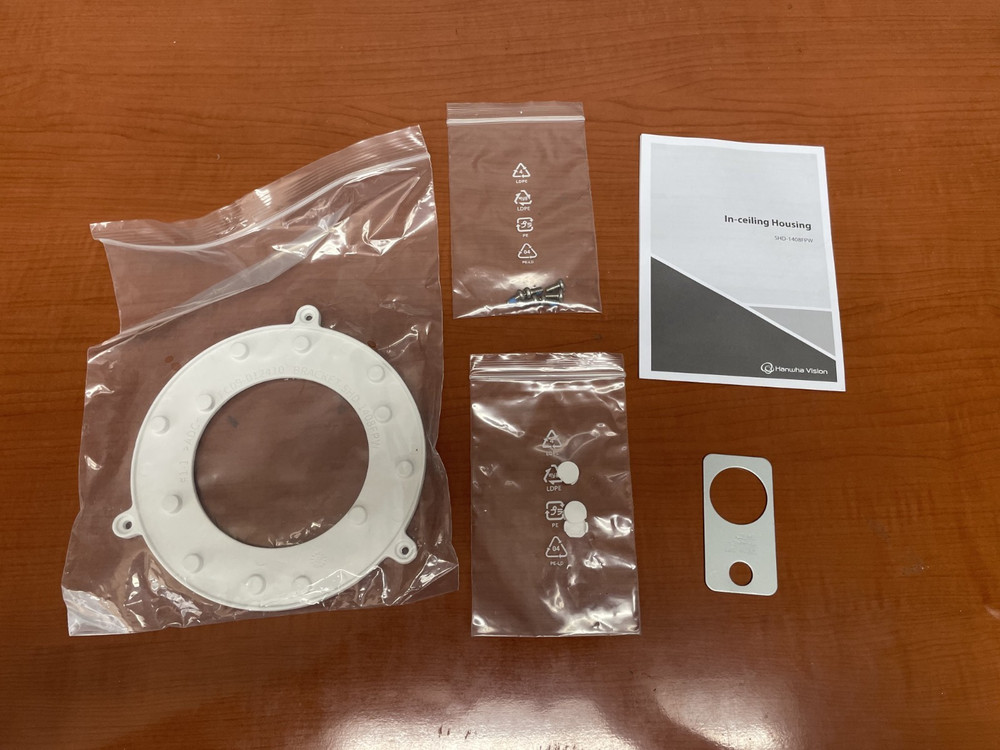 Hanwha Vision SHD-1408FPW In-ceiling Plenum flush mount Security Accessory