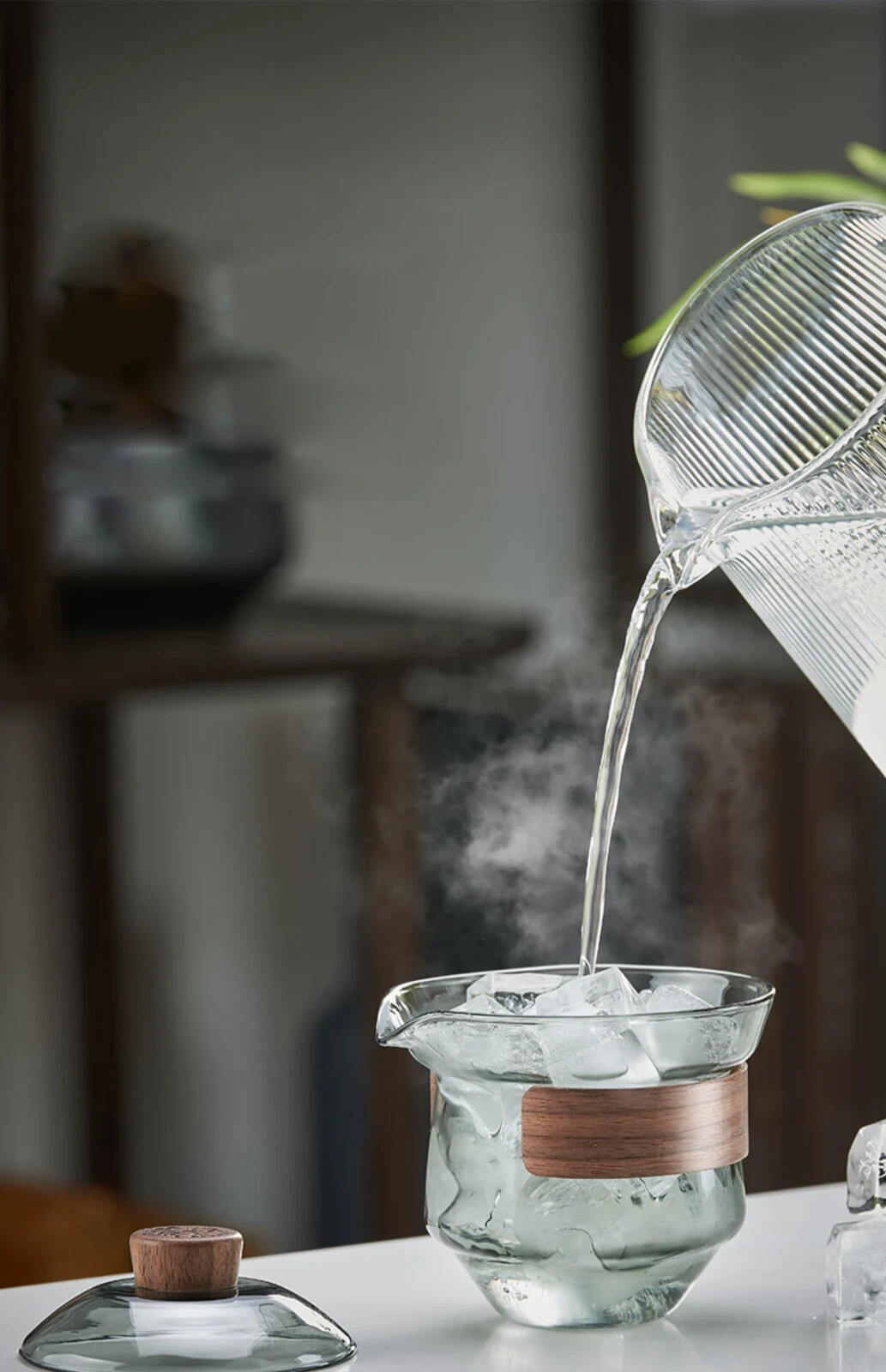 240ml Glass Tureen Transparent Thickening Heat Resistant Teapot Gaiwan Tea Cup