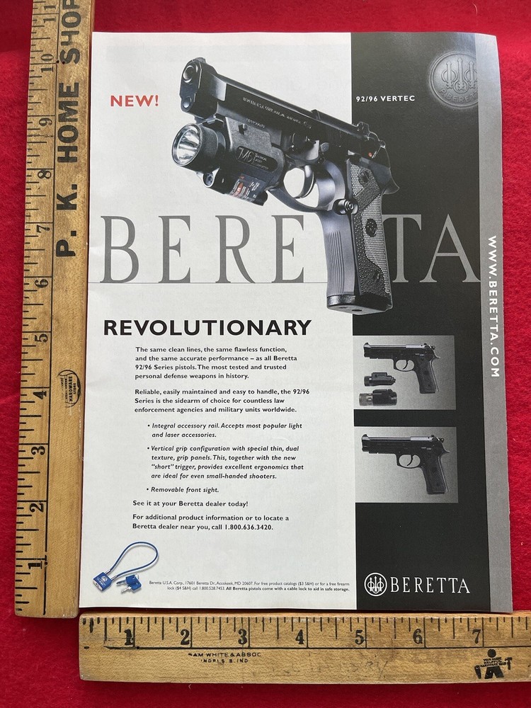 Beretta Model 92/96 Vertec Print Ad