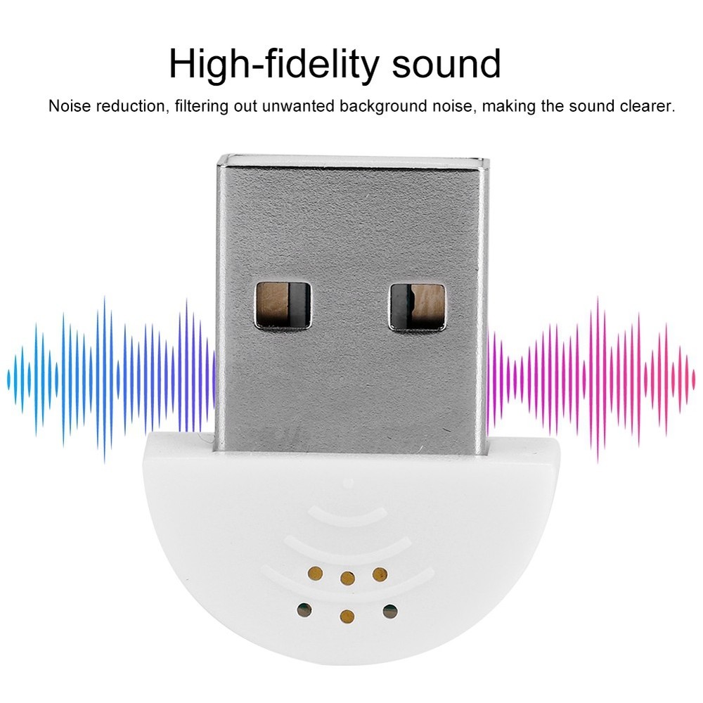 White Portable USB Mini Studio Speech Microphone Recording Audio MIC Adapter WT