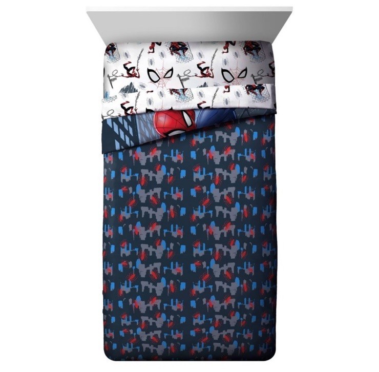 4 pc Marvel Spider-man Full Comforter and Sheet Set NIP