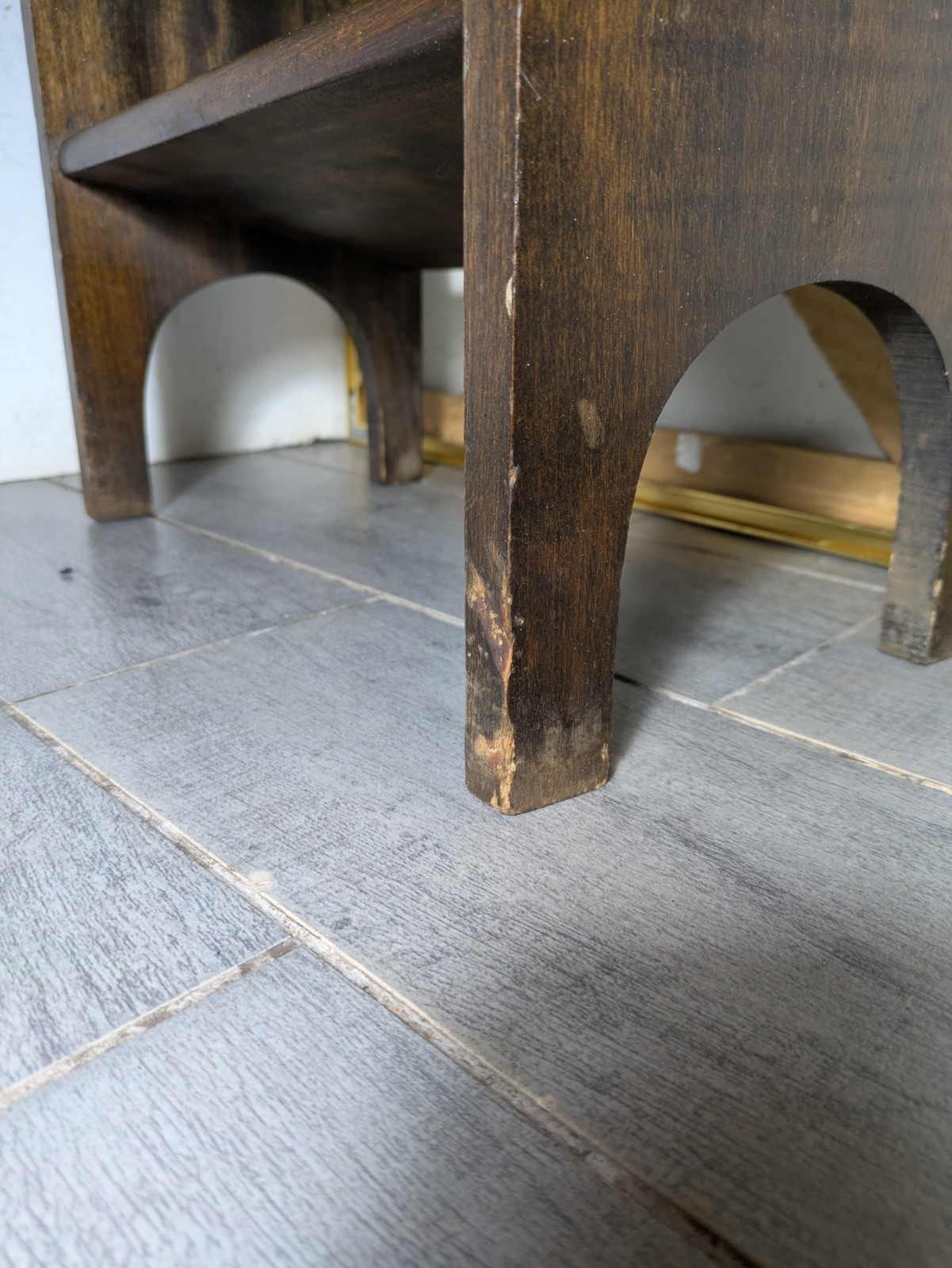 Vintage Mission Arts & Crafts Small Wood Bookcase Bookshelf 2-Tier Stand R87