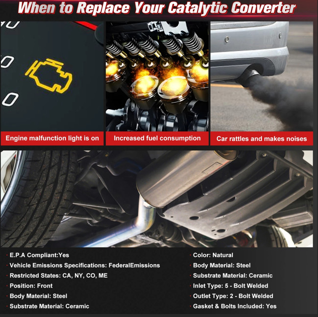 Complete Exhaust System For 2003-2011 Honda Element 2.4L 07-10 Exc SC Models New