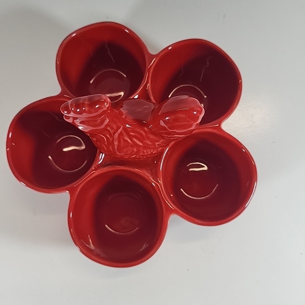 Temptations By Tara Doodle Doo Ceramic Egg Holder Centertaining Serving Dish