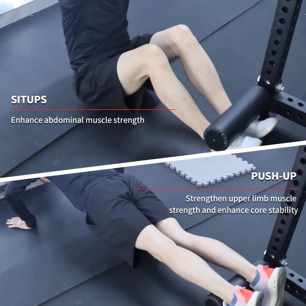 CONBUT Single Leg Squat Roller / Nordic Hamstring Curl for Squat Rack Power R...