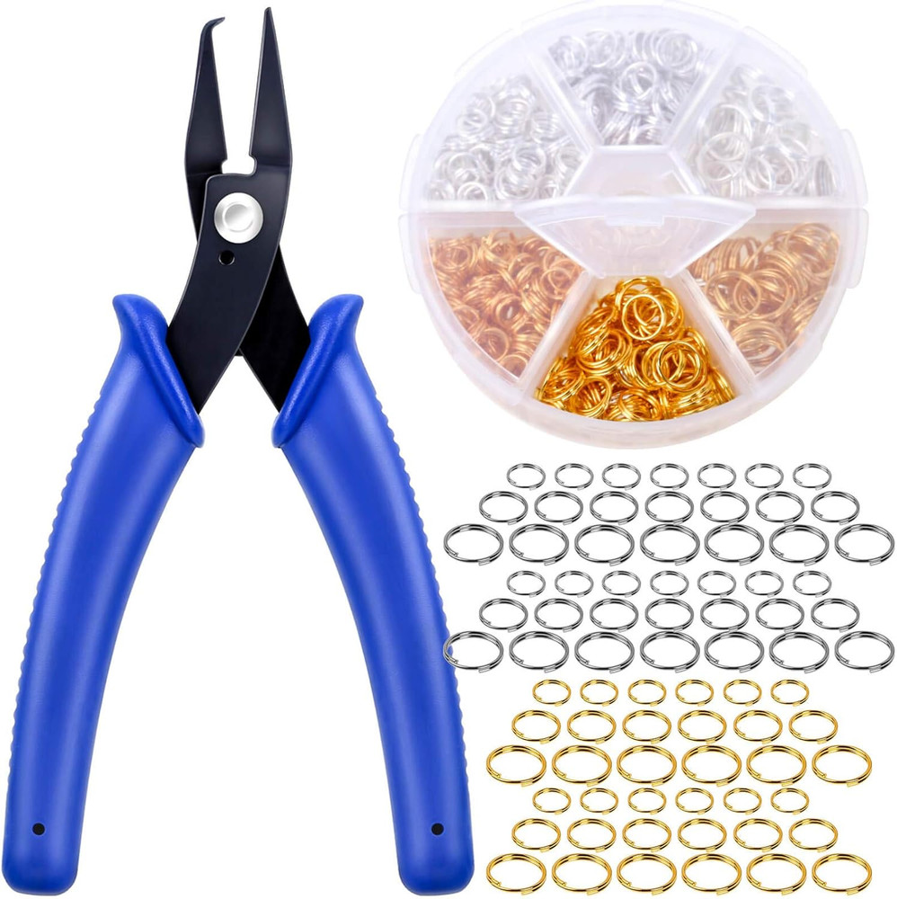 Split Rings for Jewelry Making, 700Pcs Small Split Ring with Split Ring Pliers,