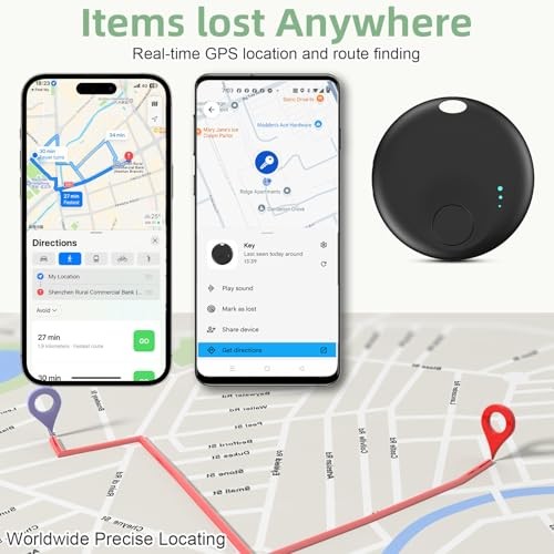 Air Tracker Tags for Android or iOS, Dual System Air Tracker-2 Pack, Black