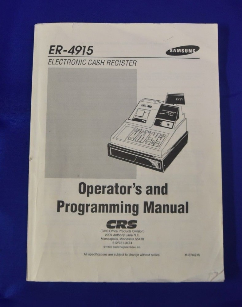 SAMSUNG 4915 OPERATORS AND PROGRAMMING MANUAL