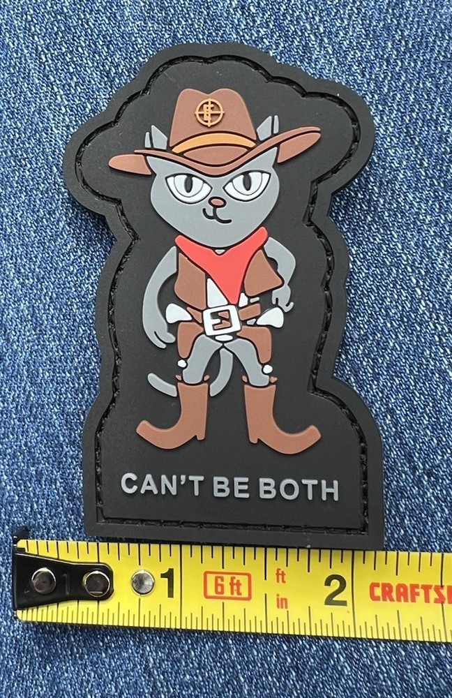 NRA Convention 2026 Houston Can’t Be Both  Hook And Loop Patch Cat Cowboy