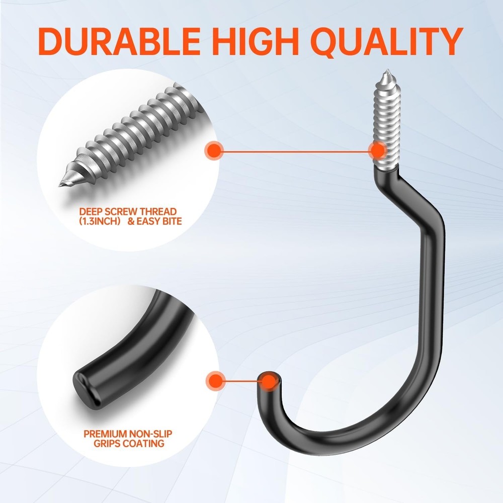Versatile 8-Pack Bike Storage Hooks - Maximum 100 LBS Load & Scratch-Free Design