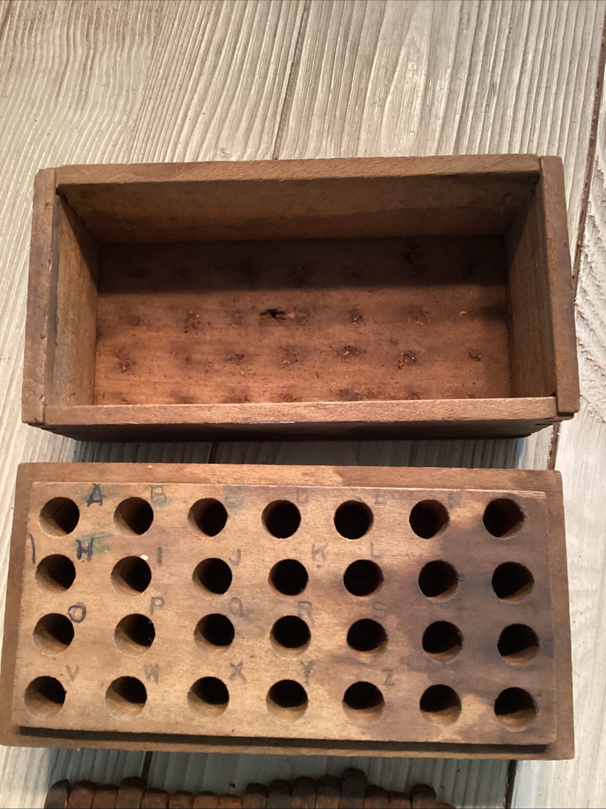 VTG Box Of Machinists Steel Letters. Set Of 28