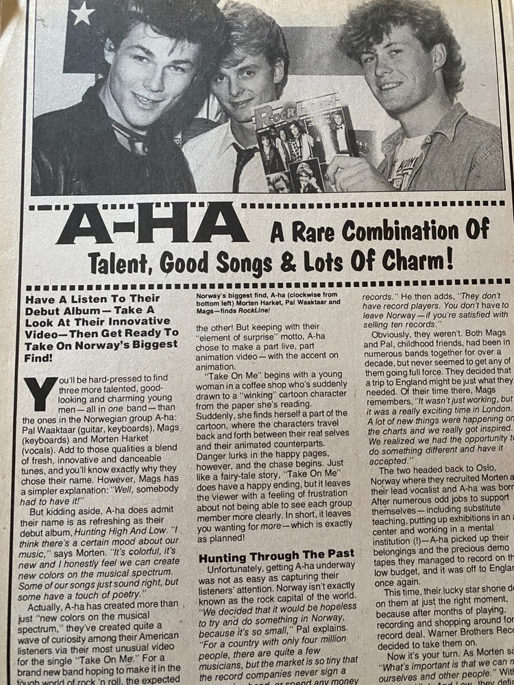 A-Ha, aha, Full Page Vintage Clipping