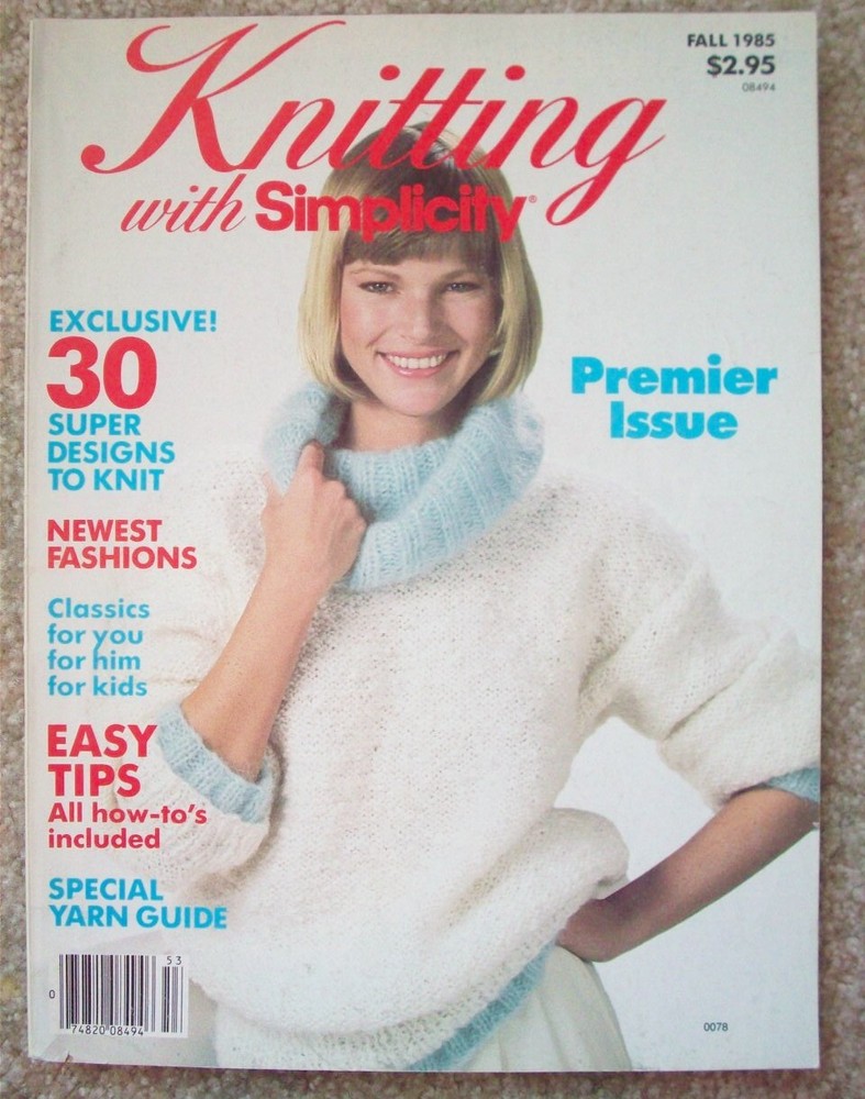 Premier Issue 1985 Knitting with Simplicity patterns sweaters 30 designs