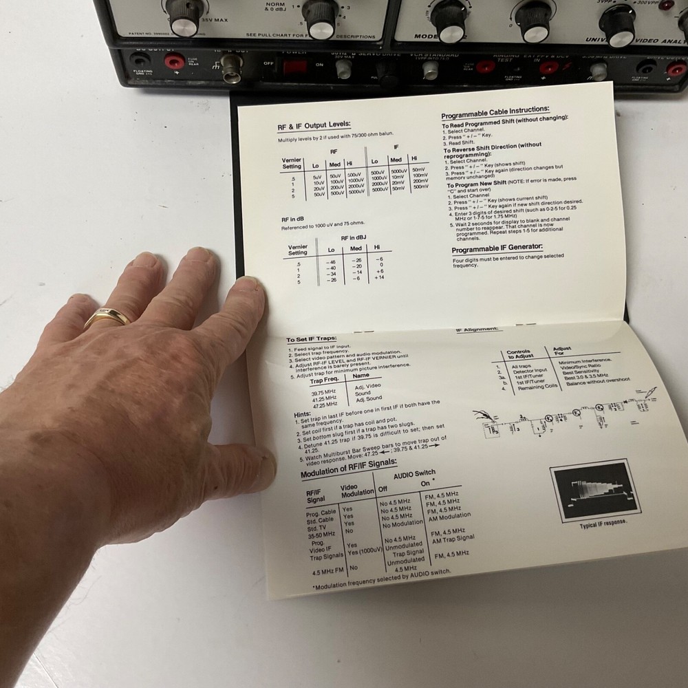 Sencore model VA62 Universal Video Analyzer Simplified Operating Manual