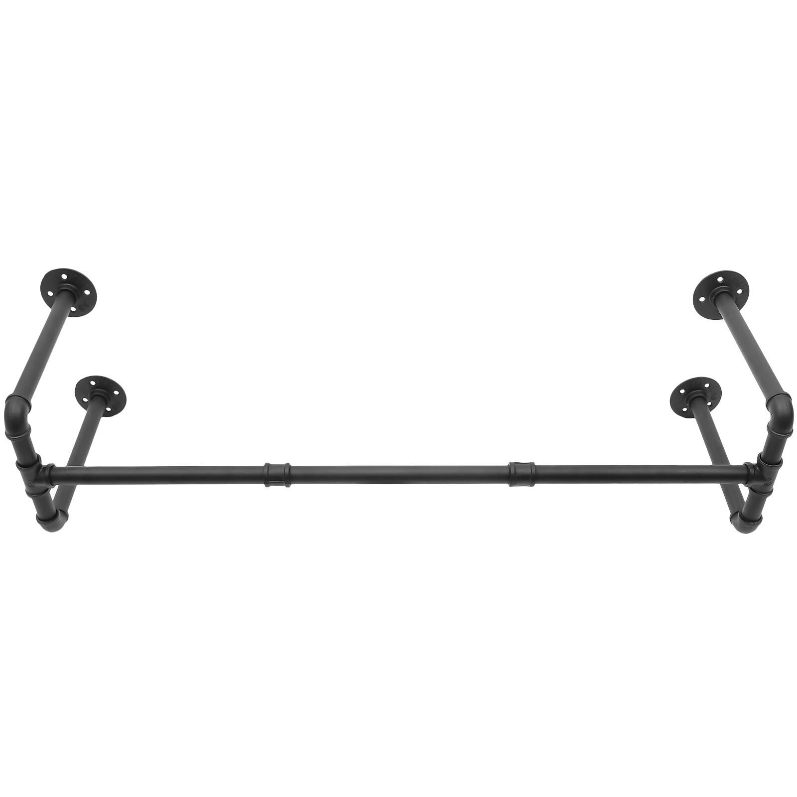 Industrial Pipe Clothing Rack Wall-Mounted Clothes Garment Organizer Rod Hanger