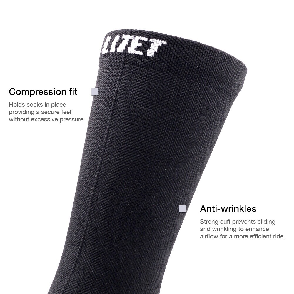 LITET - Crew Cycling Socks, Compression Fit, Anti-wrinkles