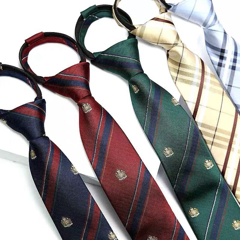 Girls/Boys 15" Fashion Skinny Slim Pre-tied Necktie With Zipper for 8-16Y Kids