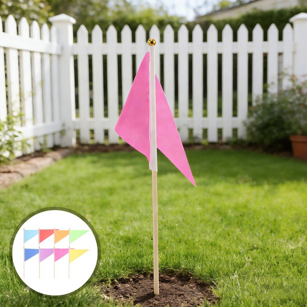 16pcs Marking Flags, Triangular Marker Flags for Yard & Lawn, Boundary & Dog