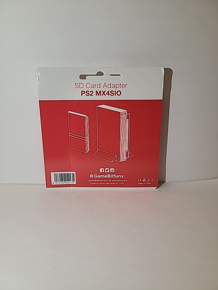 Bitfunx PS2 MX4SIO SD MicroSD Memory Card Adapter Clear Blue