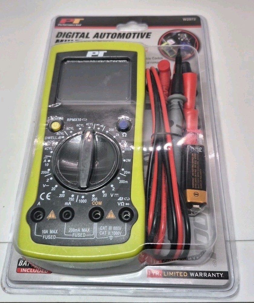 Performance Tool Digital Automotive Multimeter W2972 Professional.