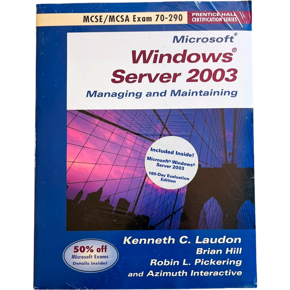 MCSE / MCSA Exam 70-290 Microsoft Windows Server 2003 Book with CD - NEW
