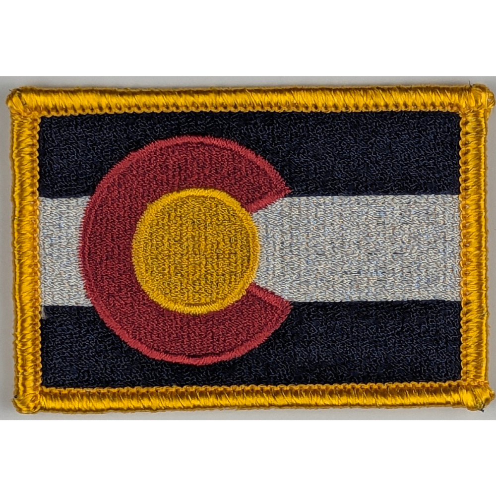 Colorado State Flag Patch - Sew-On - Gold Border