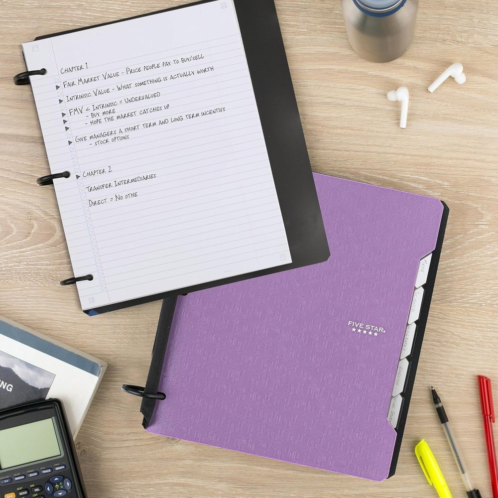 Flex Refillable Notebook with TechLock Rings - 300 Sheet Capacity, Amethyst