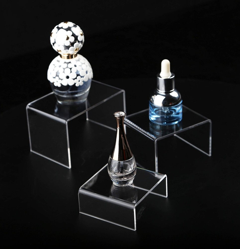 6 -Piece Strong Clear Acrylic Rectangular Riser For Retail Shelf Showcase