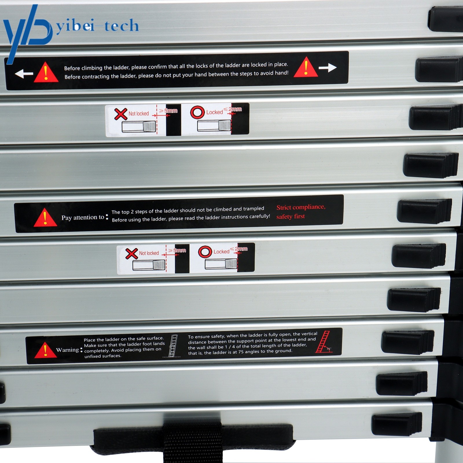 10.5 FT Telescoping Ladder Aluminum Telescopic Ladder with Hooks & Stabilizer